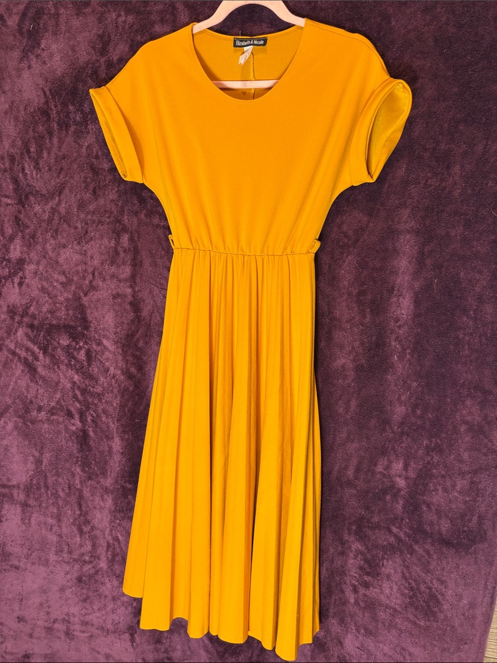 Elizabeth & Clarke Yellow High-Low Midi Dress